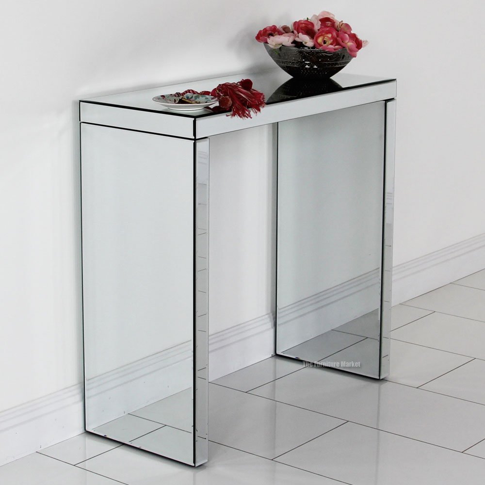 Venetian Mirrored Compact Console Table, Venetian Mirrored Console Table Uk