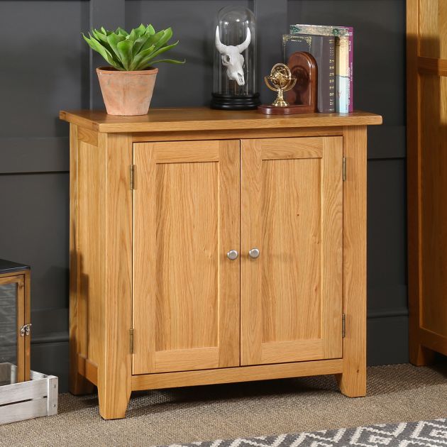 Cheshire Oak Small 2 Door Cupboard The Furniture Market