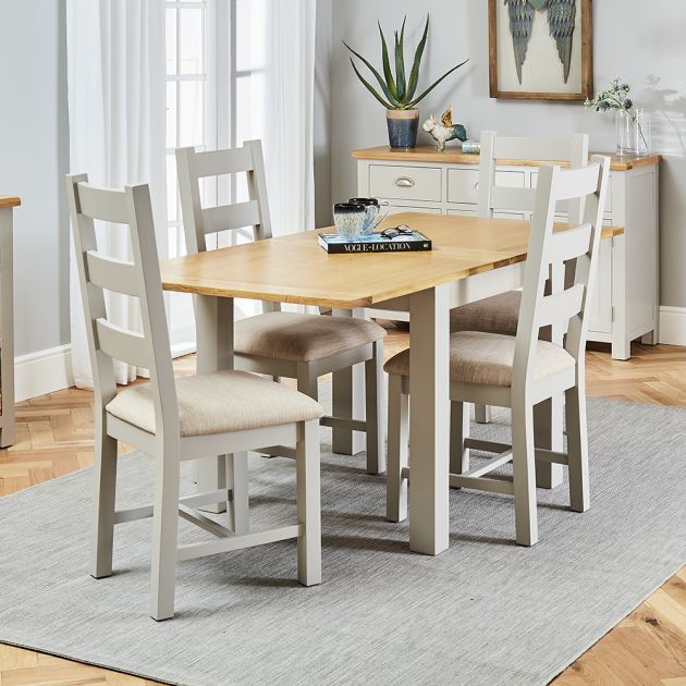 Cotswold Grey Square Flip Top Dining, Square Dining Table And 4 Chairs Set
