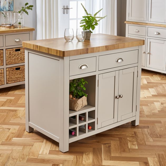 Cotswold Grey Painted Kitchen Island, Can You Use A Sideboard As Kitchen Island