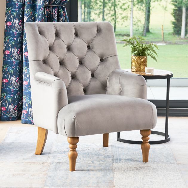 Sworth Light Grey Velvet On, Light Grey Chair For Bedroom