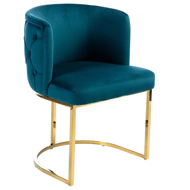 Bonita Boutique Teal Velvet Dining Chair with Gold Base The Furniture