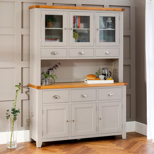 Downton Grey Painted Large Glazed, Grey Painted Dresser Top