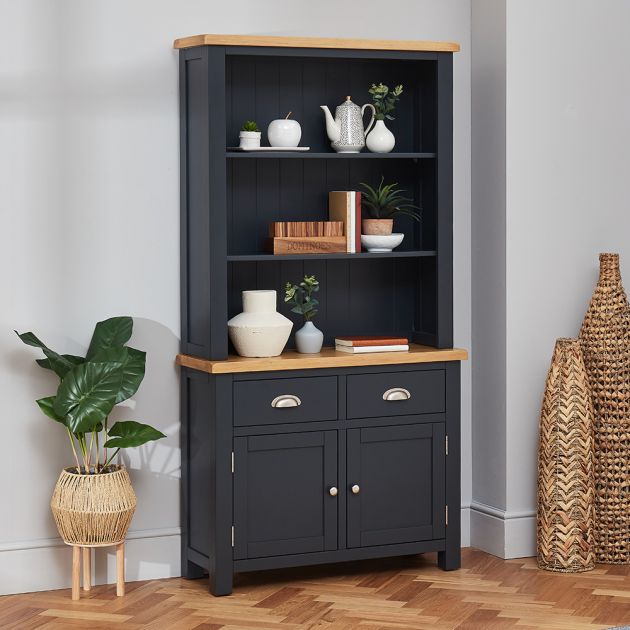 Cotswold Charcoal Grey Painted Medium, Grey Painted Welsh Dresser
