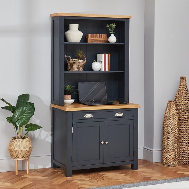 Cotswold Charcoal Grey Painted Hideaway, Grey Painted Dresser Top