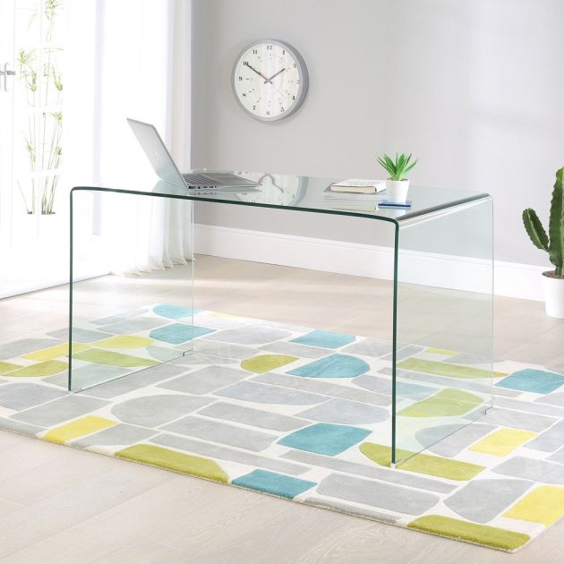 Geo Glass Large Clear Desk The, Large Glass Desk Uk