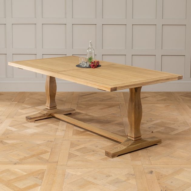 Solid Limed Oak Refectory Dining Table, How Long Is A Table That Seats 6