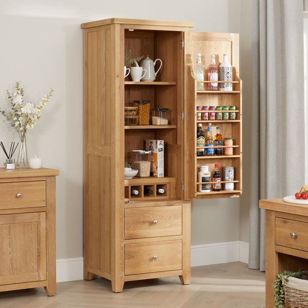 Cheshire Limed Oak Single Kitchen Larder Pantry Cupboard The