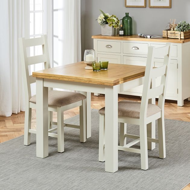 Cotswold Cream Square Flip Top Dining, Small Cream Dining Table Set