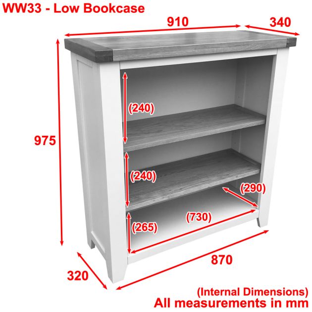 Low Compact Adjustable 2 Shelf Bookcase, Deep Shelf Bookcase Uk