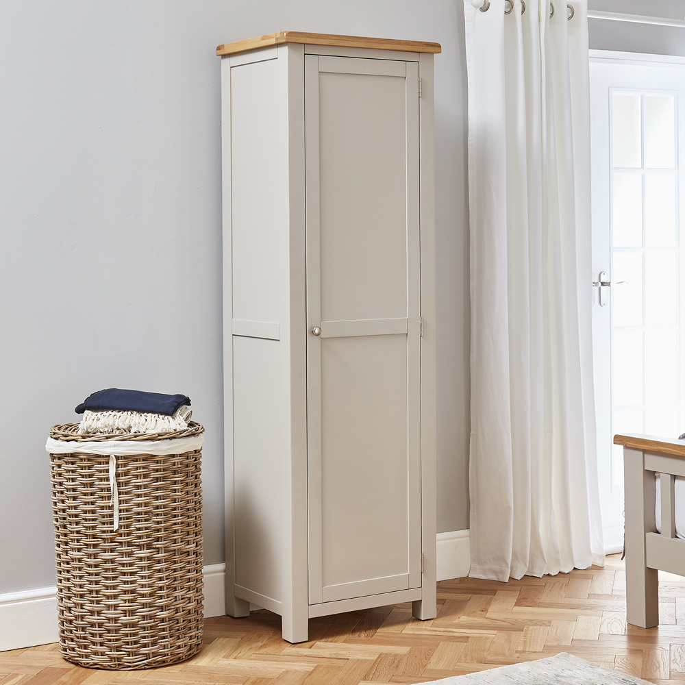 Cotswold Grey Painted Single Linen Storage Cupboard The Furniture Market