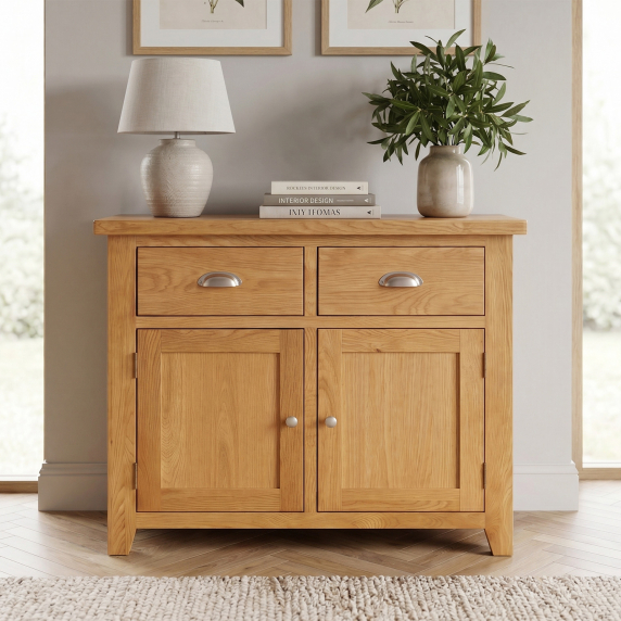 Cheshire White Painted Medium 2 Drawer 2 Door Sideboard | The