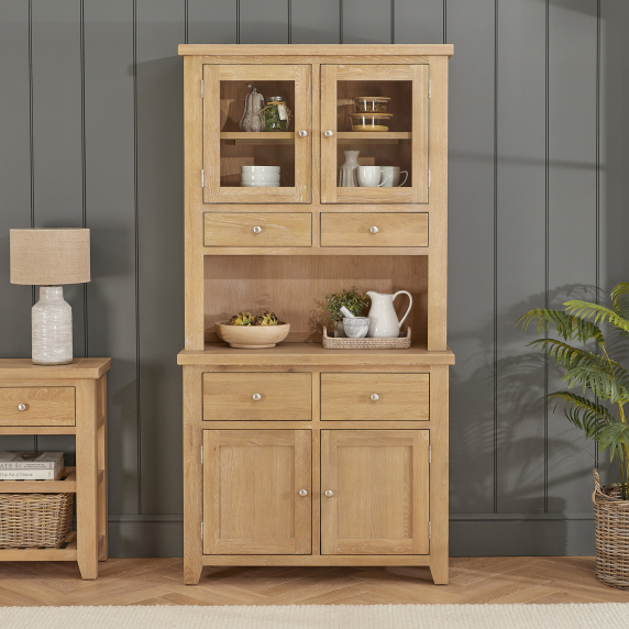 Cheshire Whitewash Oak Medium Glazed Dresser Sideboard