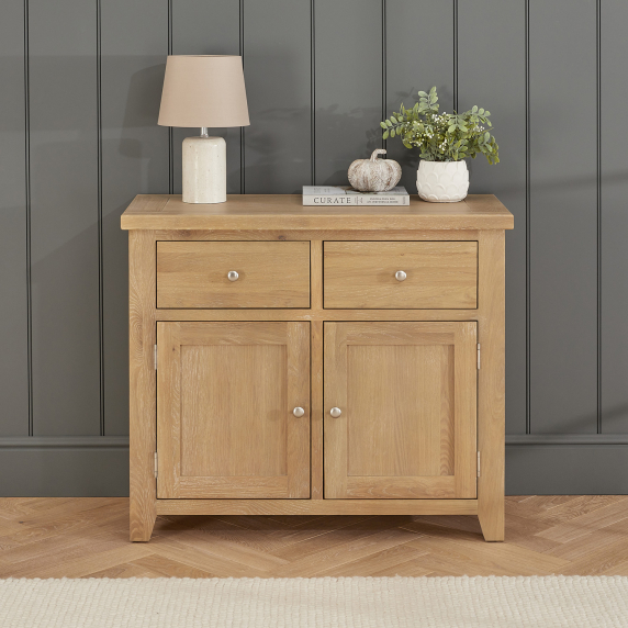Cheshire Whitewash Oak Medium 2 Drawer 2 Door Sideboard
