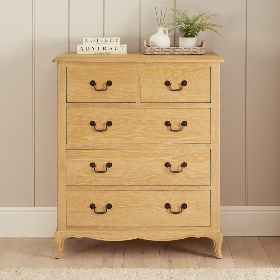 French Chateau Oak 2 over 3 Chest of Drawers