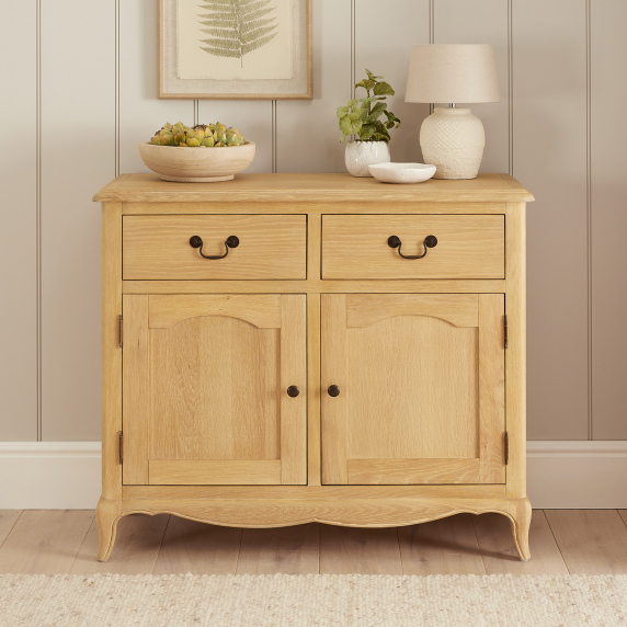 French Chateau Oak Medium 2 Door Sideboard with 2 Drawers