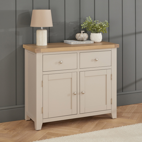 Cheshire Dove Grey Painted Medium 2 Drawer 2 Door Sideboard