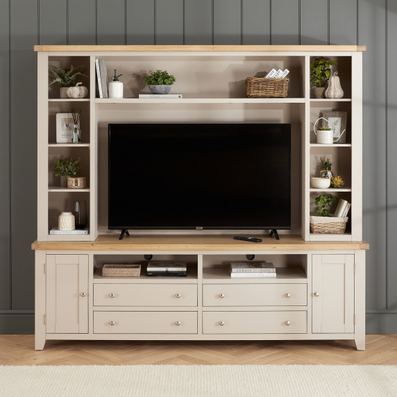 Cheshire Dove Grey Painted XXL Widescreen TV Media Storage Grand Wall Unit