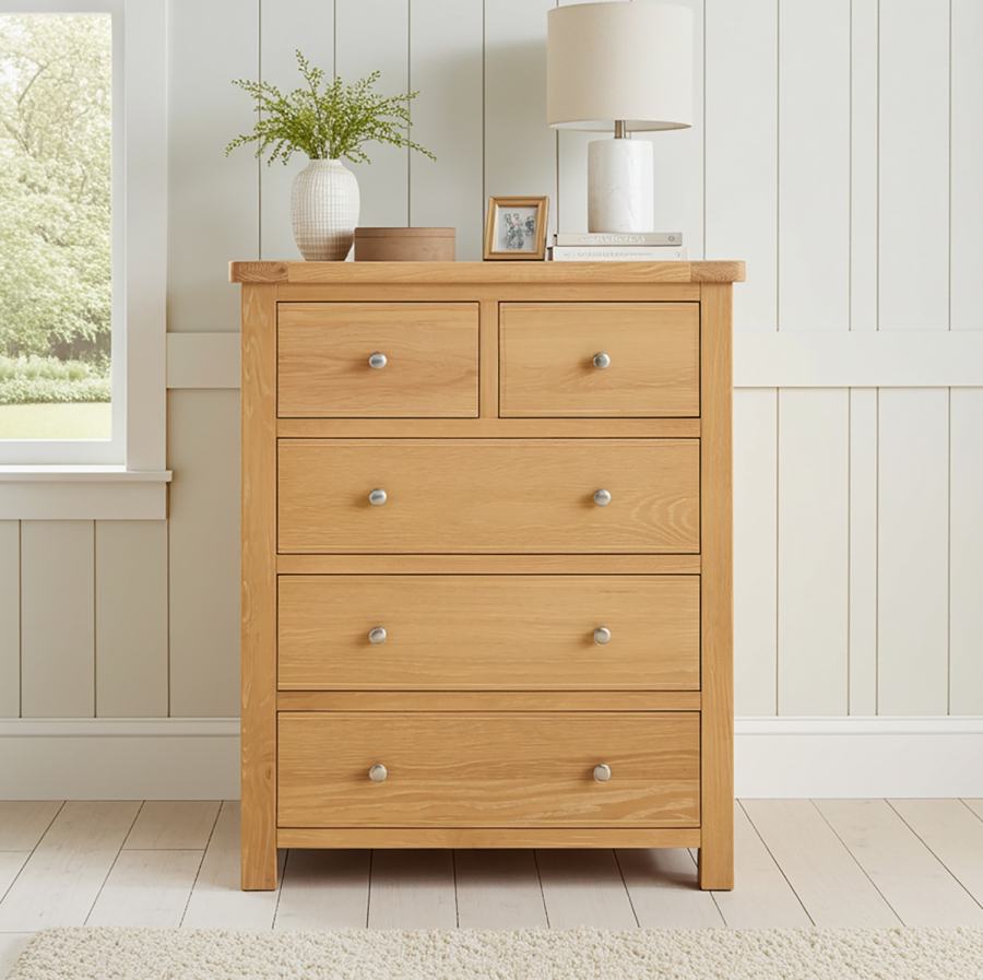 Marbury Oak 2 over 3 Drawer Chest