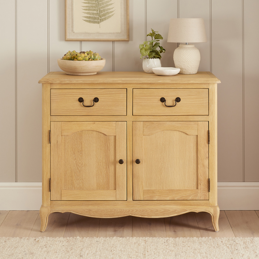 French Chateau Oak Medium 2 Door Sideboard with 2 Drawers