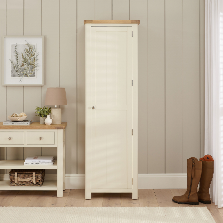 Marbury Cream Painted Single Hallway Coat & Shoe Cupboard | The ...