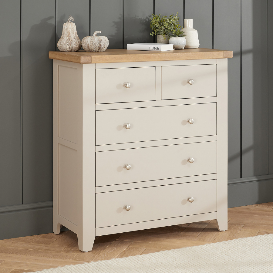 Cheshire Dove Grey Painted 2 over 3 Drawer Chest
