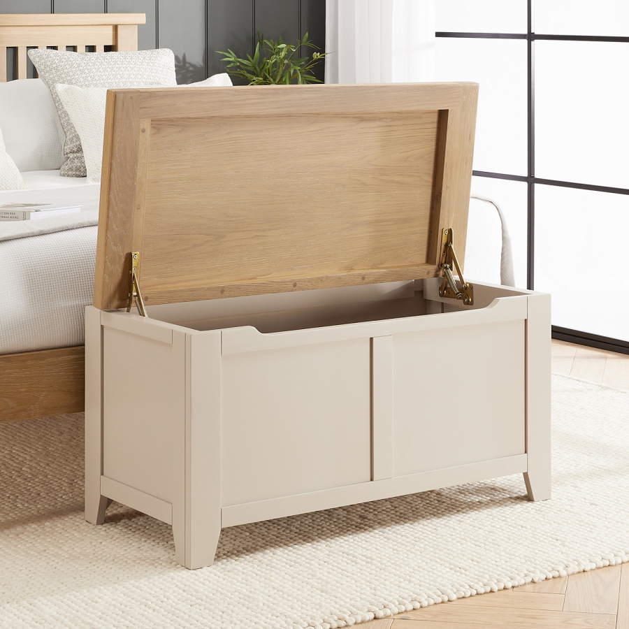 Cheshire Dove Grey Painted Blanket Bedding Storage Box