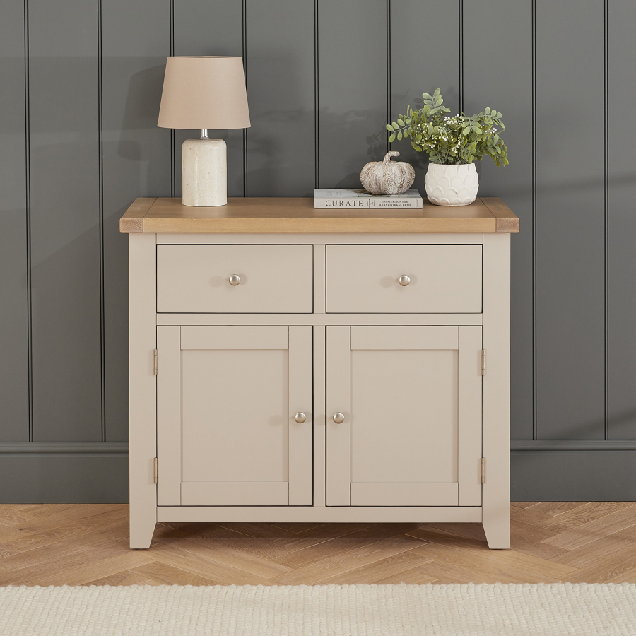Cheshire Dove Grey Painted Medium 2 Drawer 2 Door Sideboard