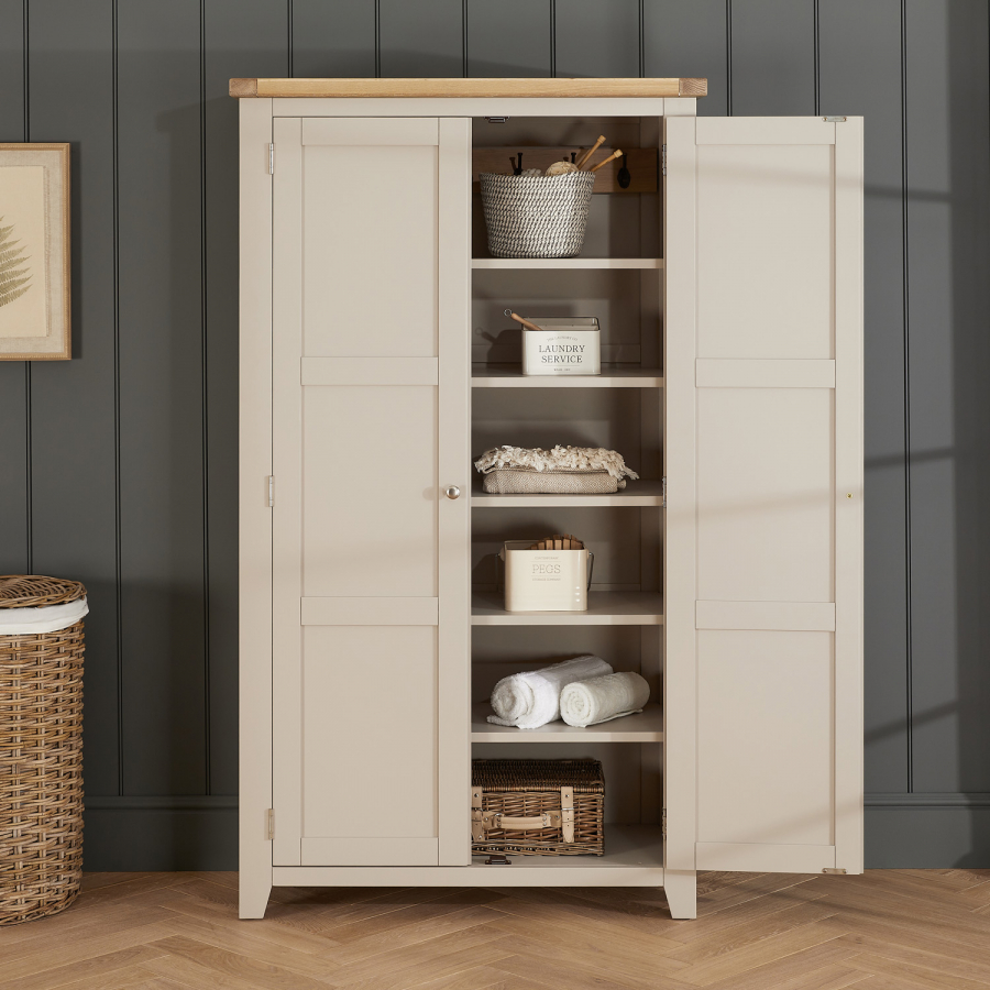 Cheshire Dove Grey Double Shaker Linen Storage Cupboard