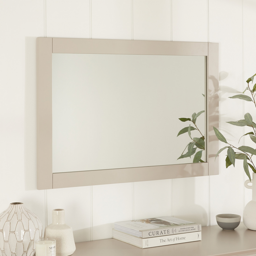 Wilmslow Dove Grey Painted Wall Mirror - 90cm x 60cm