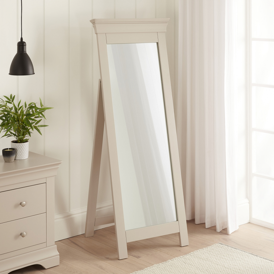 Wilmslow Dove Grey Painted Cheval Full Length Dressing Mirror
