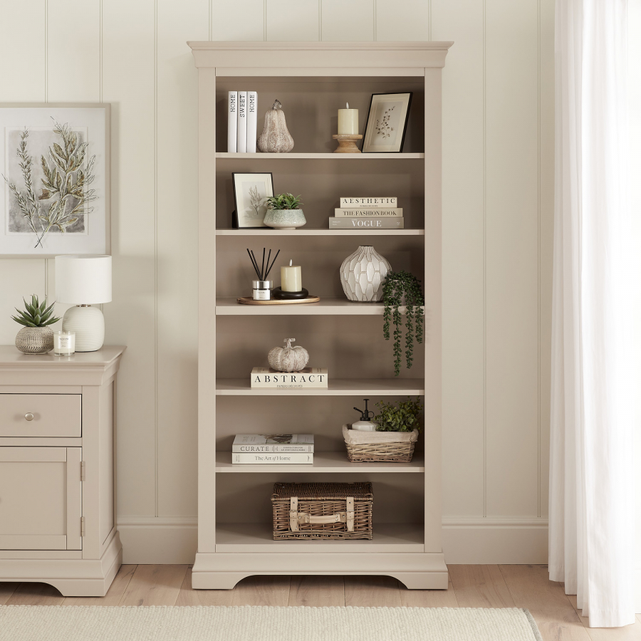 Wilmslow Dove Grey Painted Tall Large Bookcase