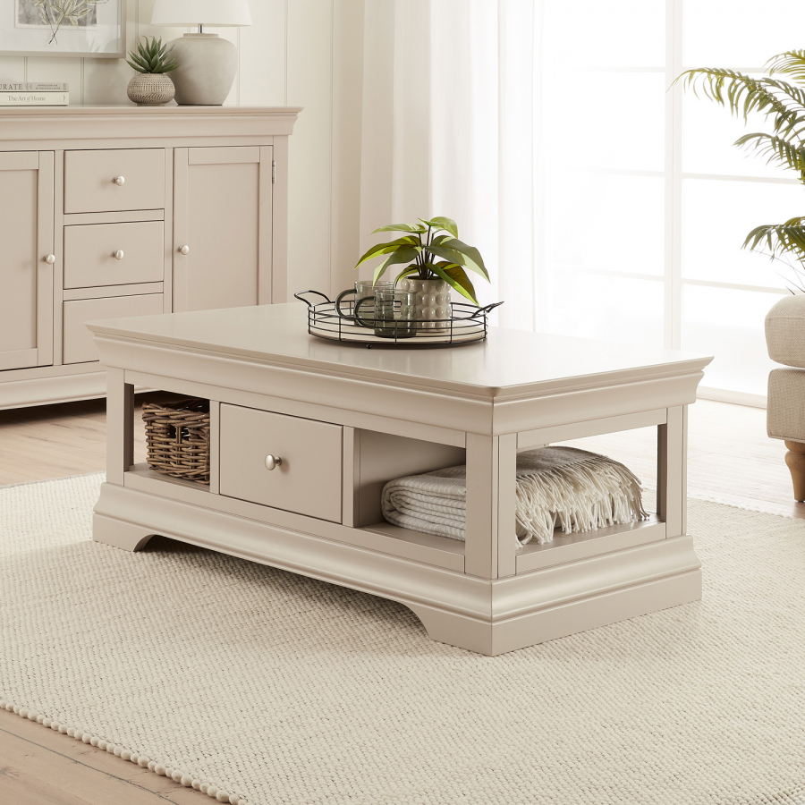 Wilmslow Dove Grey Painted 1 Drawer Coffee Table