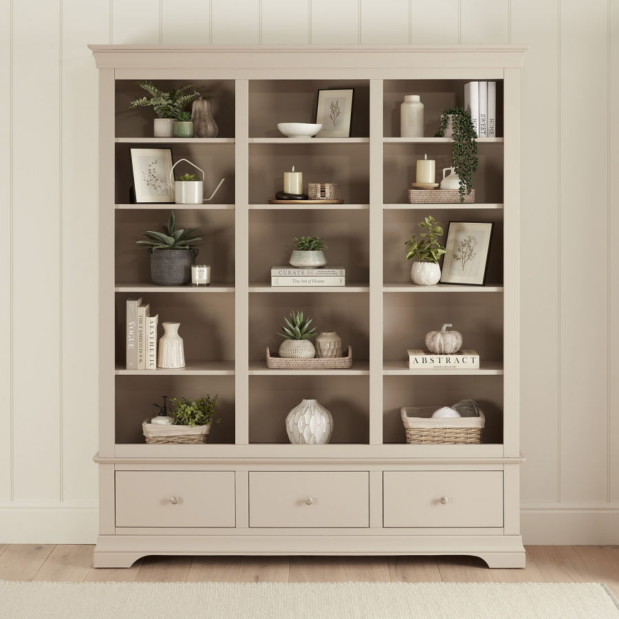 Wilmslow Dove Grey Painted Extra Large Grand Library Bookcase