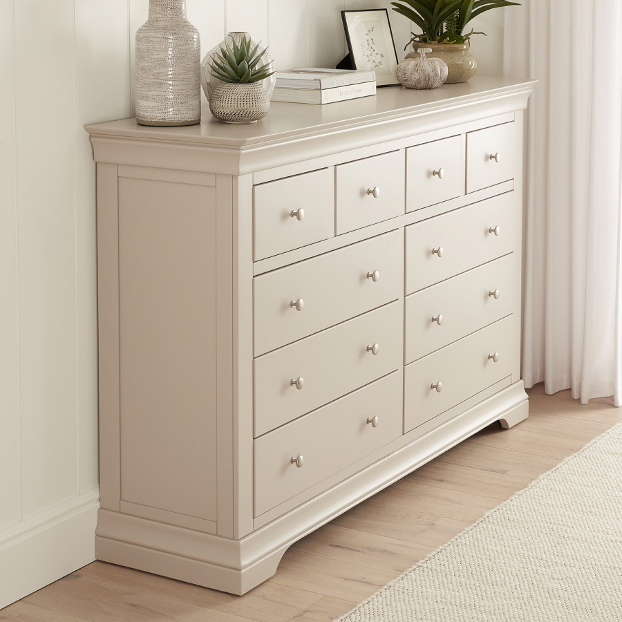 Wilmslow Dove Grey Painted Extra Large Jumbo 10 Drawer Chest | The ...