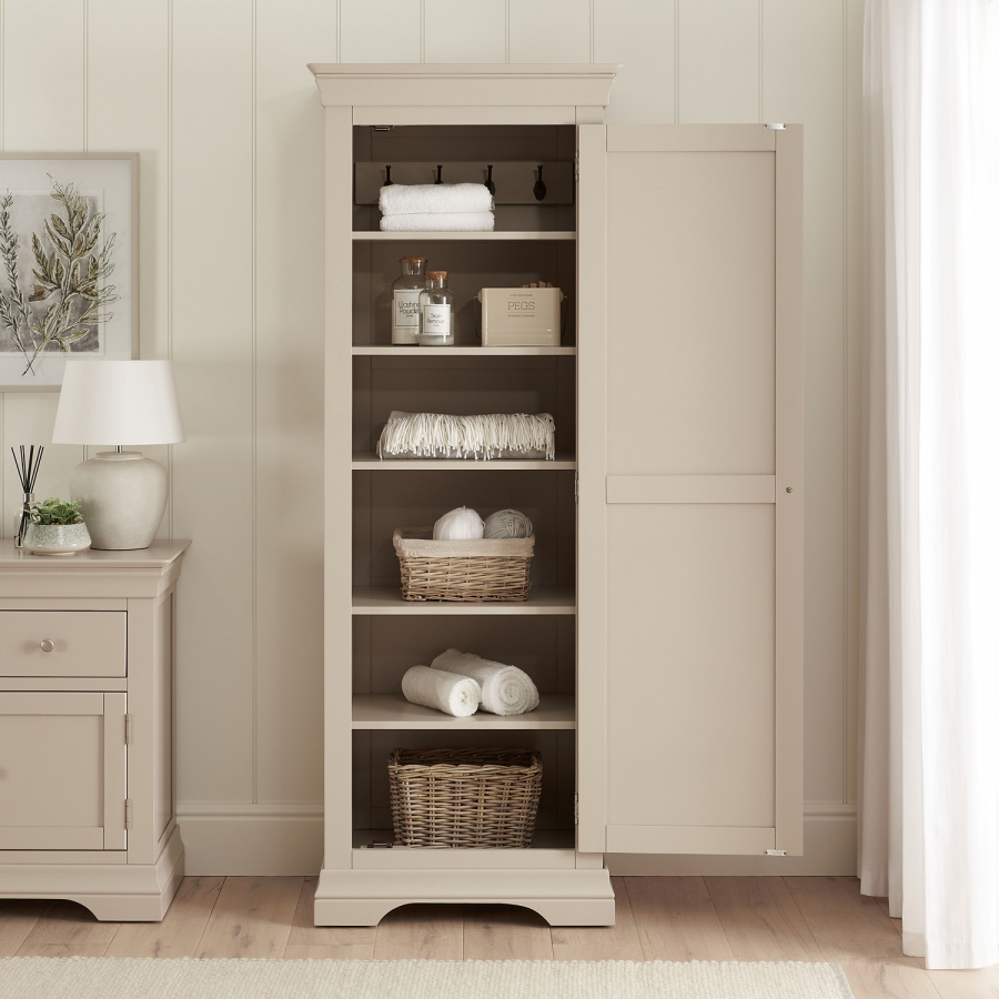 Wilmslow Dove Grey Painted Single Shaker Linen Storage Cupboard