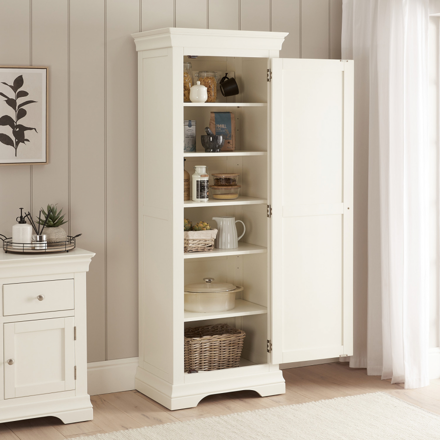 Wilmslow White Painted Single Shaker Kitchen Pantry Storage Cupboard