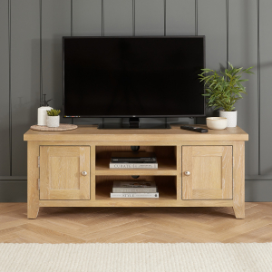 Cheshire Whitewash Oak Large TV Stand Unit – Up to 60” Widescreen Size