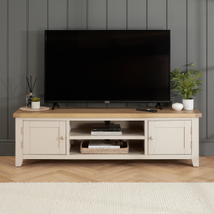 Cheshire Dove Grey Painted Extra Large TV Stand Unit – Up to 80” Widescreen Size
