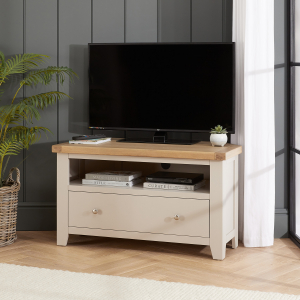 Cheshire Dove Grey Painted Corner TV Unit Stand – Up to 50” Widescreen Size