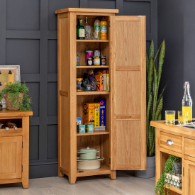 Cheshire Oak Single Shaker Kitchen Pantry Storage Cupboard