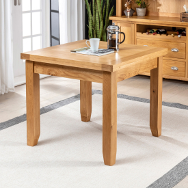 Cheshire Oak Square Flip Top Dining Table - 90cm to 180cm