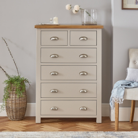 Cotswold Grey Painted 2 over 4 Drawer Chest