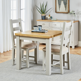 Cotswold Grey Square Flip Top Dining Table and 2 Chair Set