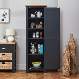 Cotswold Charcoal Grey Painted Single Shaker Kitchen Pantry Cupboard