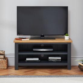 Cotswold Charcoal Grey Painted Small TV Unit – Up to 50” TV Size