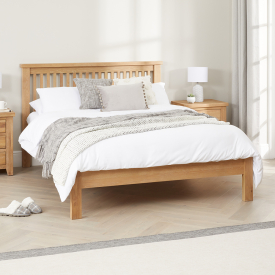 Cheshire Weathered Limed Oak 4ft 6in Low Footboard Double Bed 
