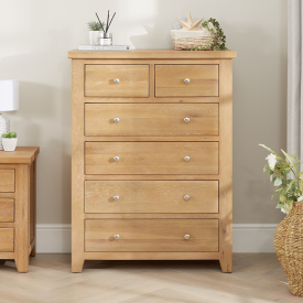 Cheshire Weathered Limed Oak Tall 2 over 4 Drawer Chest