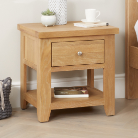 Cheshire Weathered Limed Oak 1 Drawer Lamp Side Table