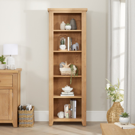 Cheshire Weathered Limed Oak Tall Narrow Alcove Bookcase